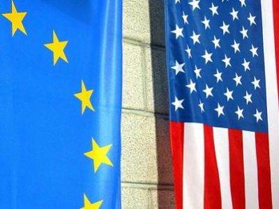 Флаги ЕС и США. Фото: newsper.net