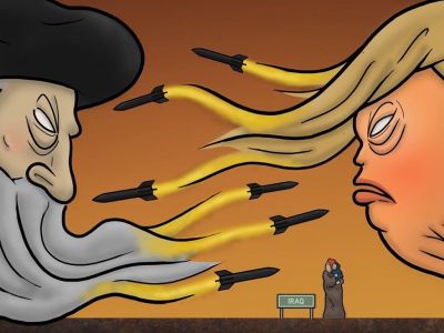 Трамп и Иран: обмен ударами. Рис.: www.toonpool.com