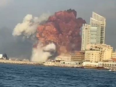 Взрыв в порту Бейрута, 4.08.2020. Фото: obzor.lt
